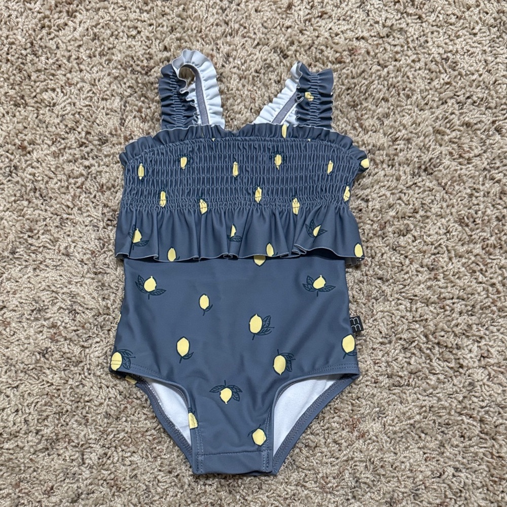 Kids Swimwear with Lemon Print